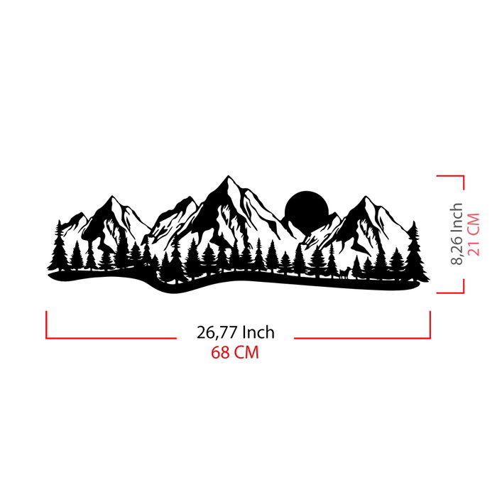 Wallity Mountain Escultura de Pared Metálica Negra Wallity Mountain Escultura de Pared Metálica Negra